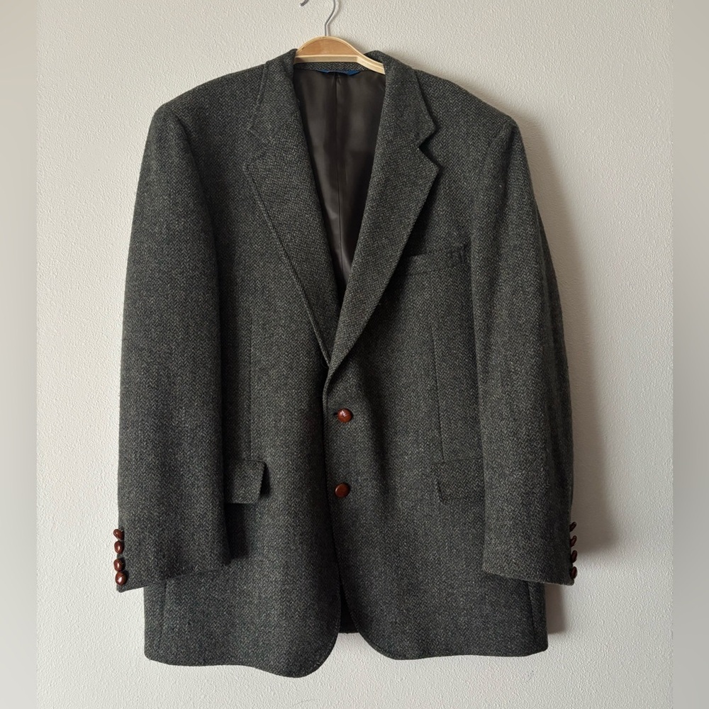 Pendleton Wool Tweed Green Gray Sports Coat Men's Blazer Old Money Preppy